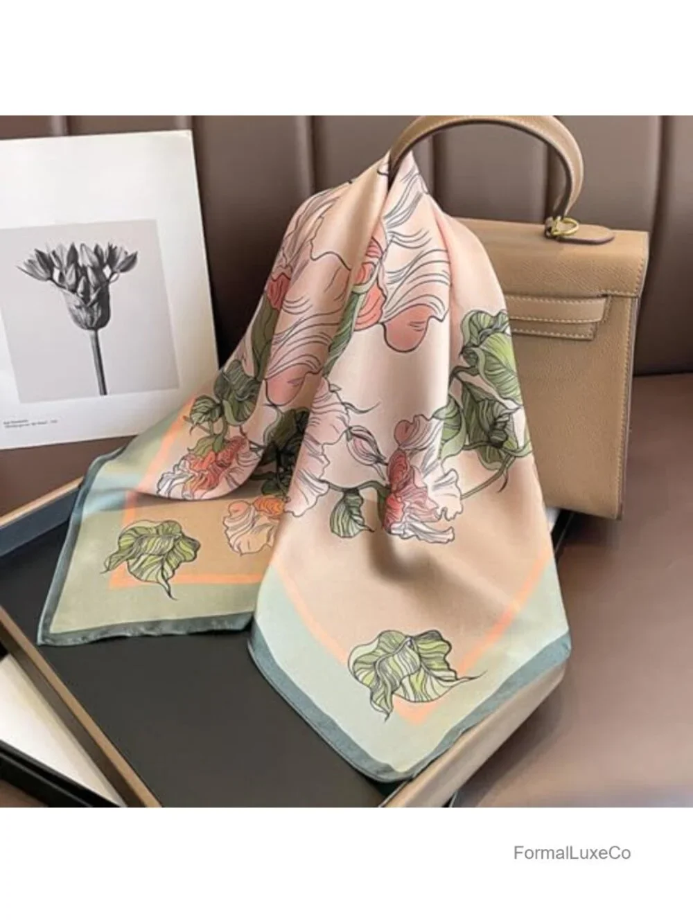 100% Pure Mulberry Silk Square Scarf 26x26 Neckerchief Headscarf